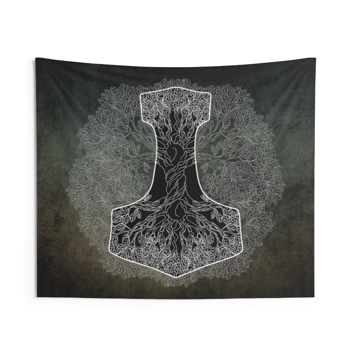 Yggdrasil World Tree of Life Mjolnir Wall Tapestry