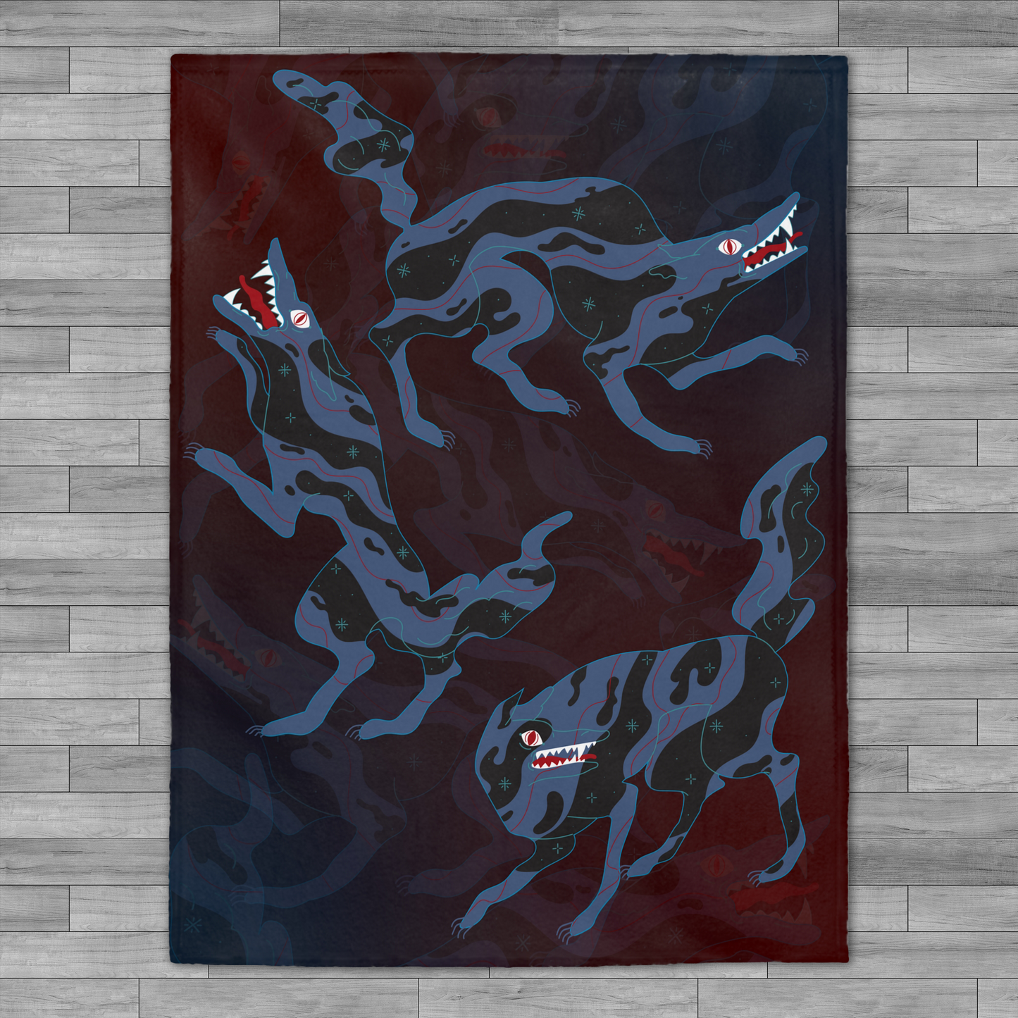 Wolves Velveteen Plush Throw Blanket