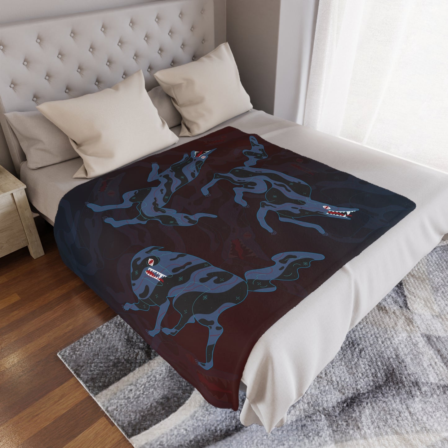 Wolves Velveteen Plush Throw Blanket