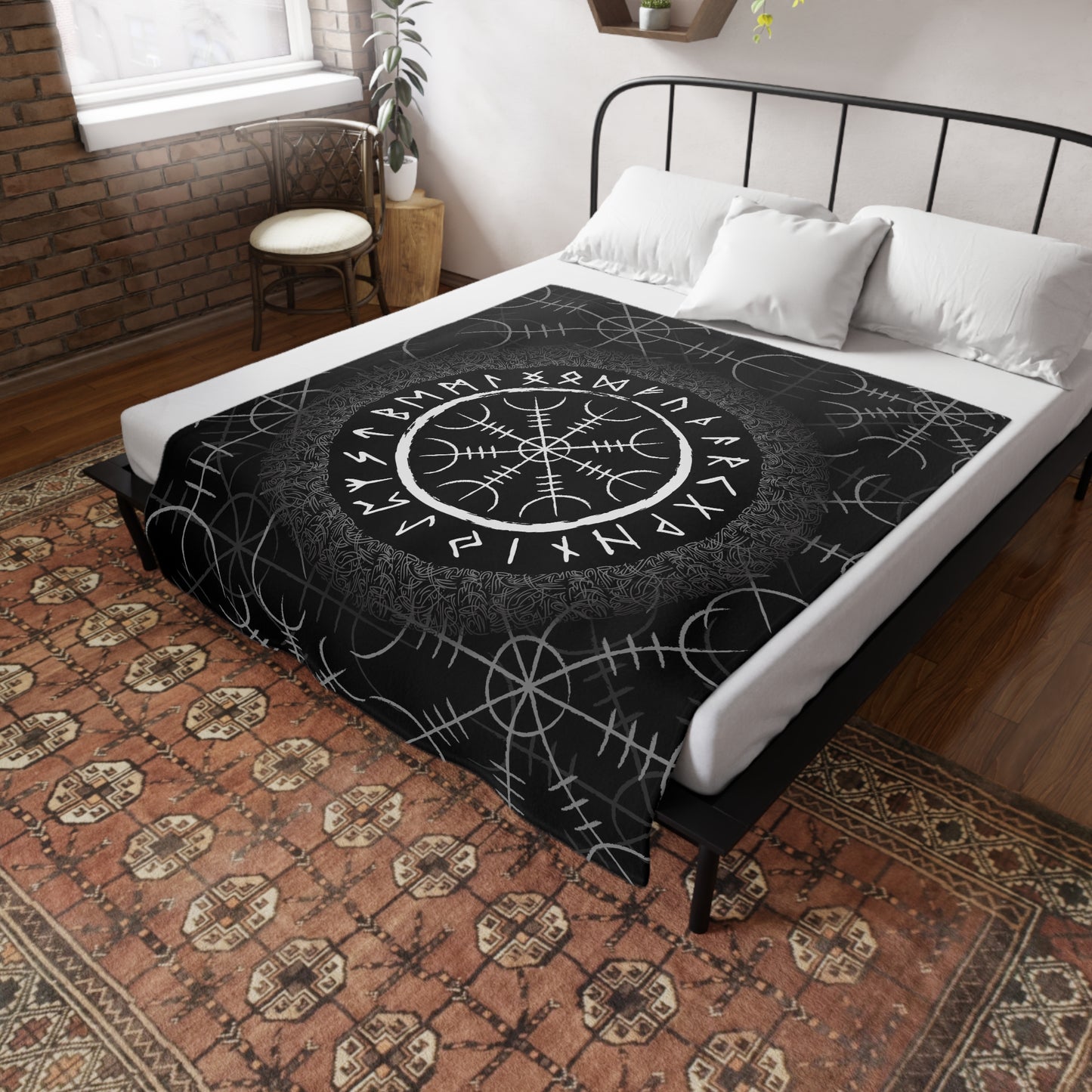 Aegishjalmur Helm of Awe Velveteen Plush Throw Blanket