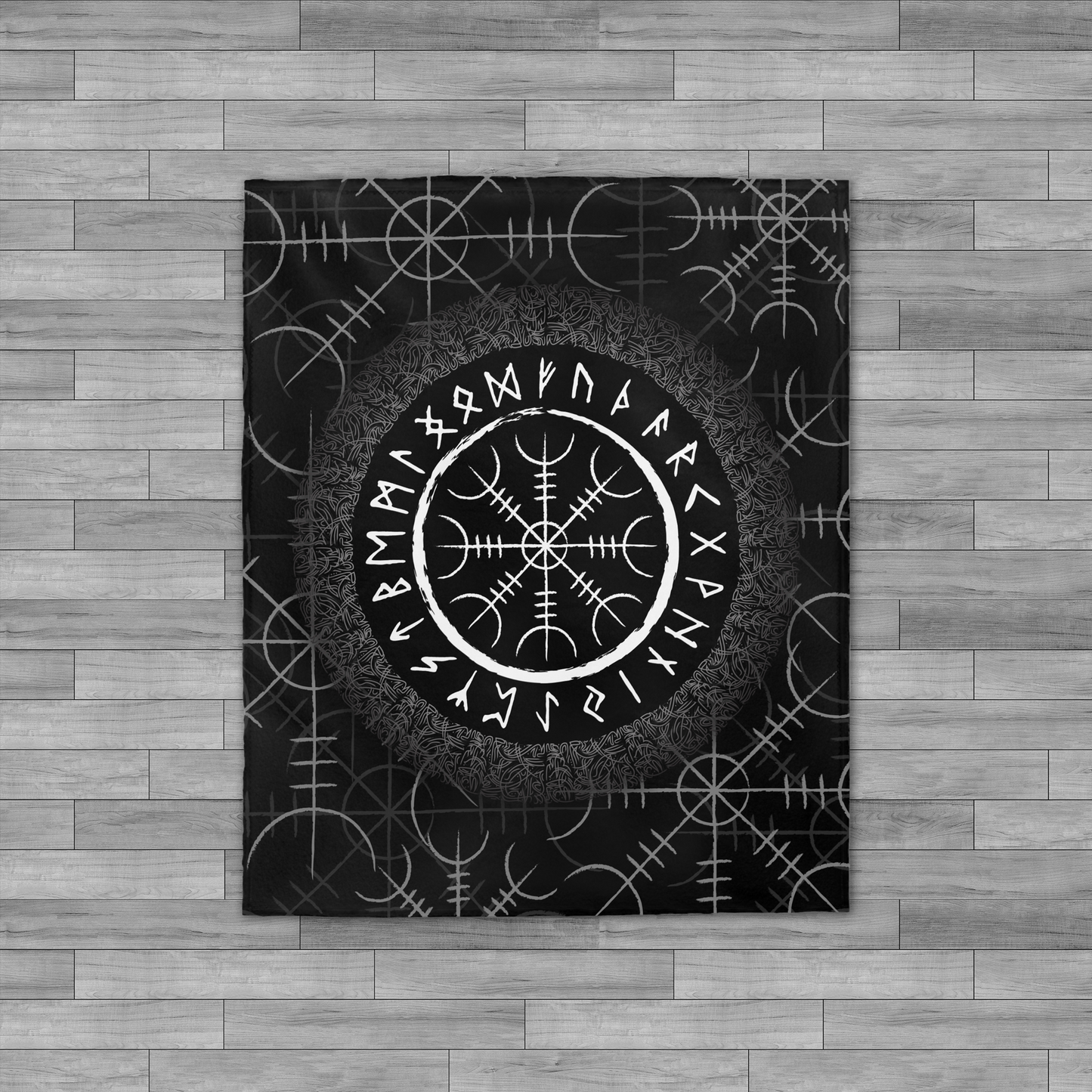 Aegishjalmur Helm of Awe Velveteen Plush Throw Blanket