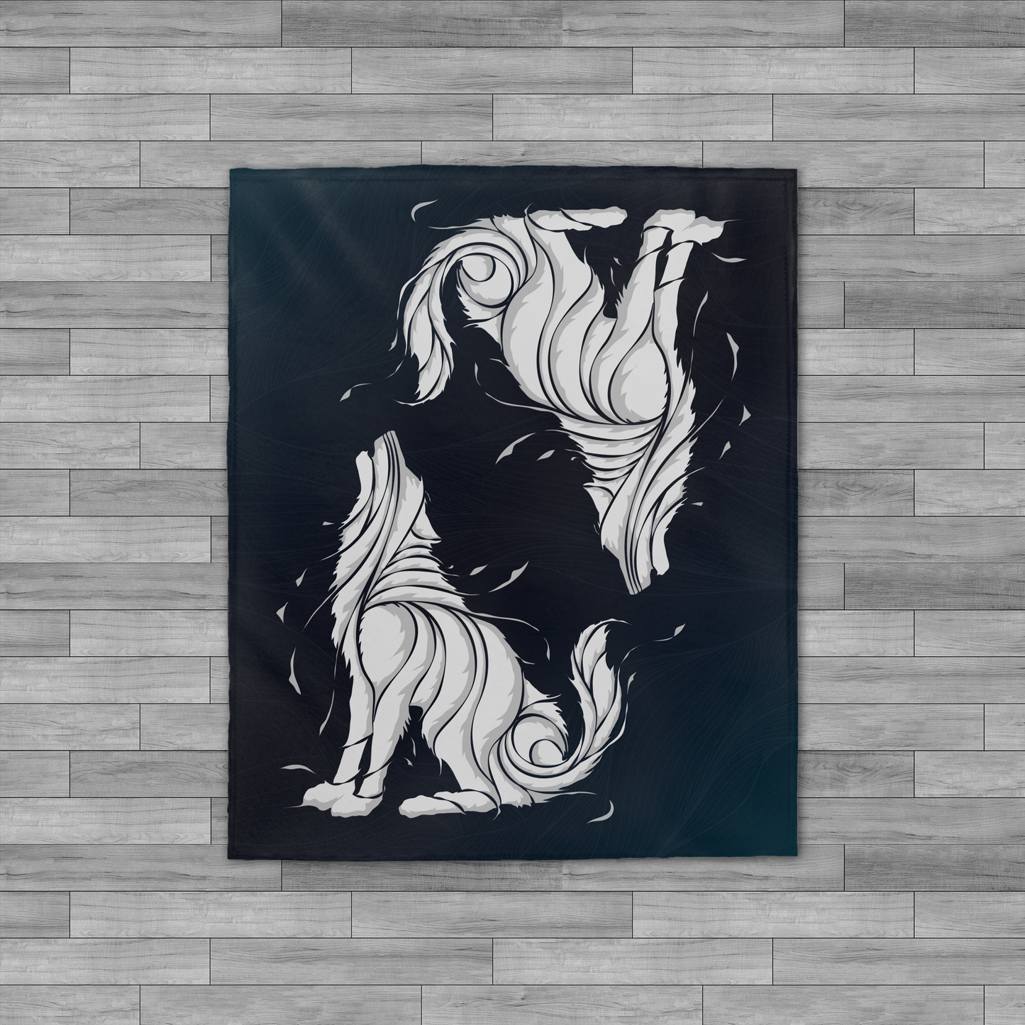 Wolves Velveteen Plush Throw Blanket