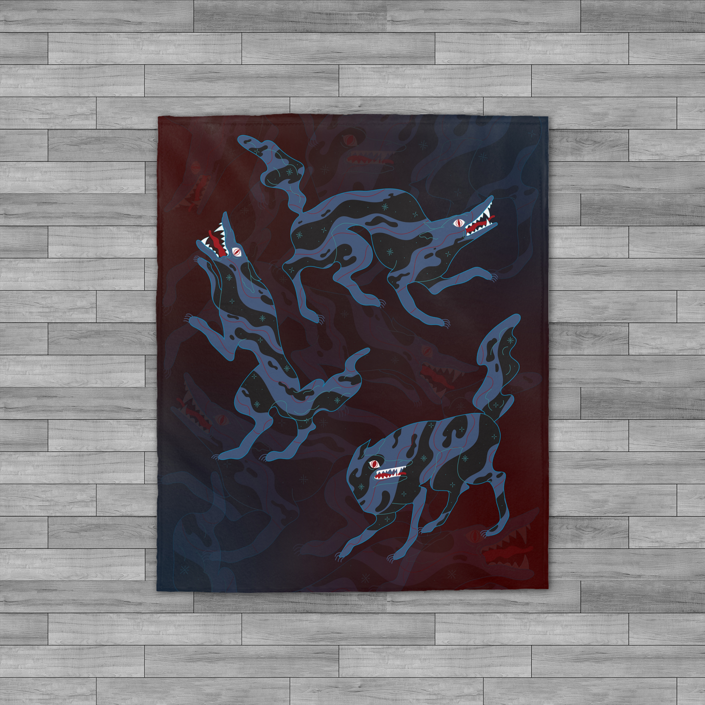 Wolves Velveteen Plush Throw Blanket