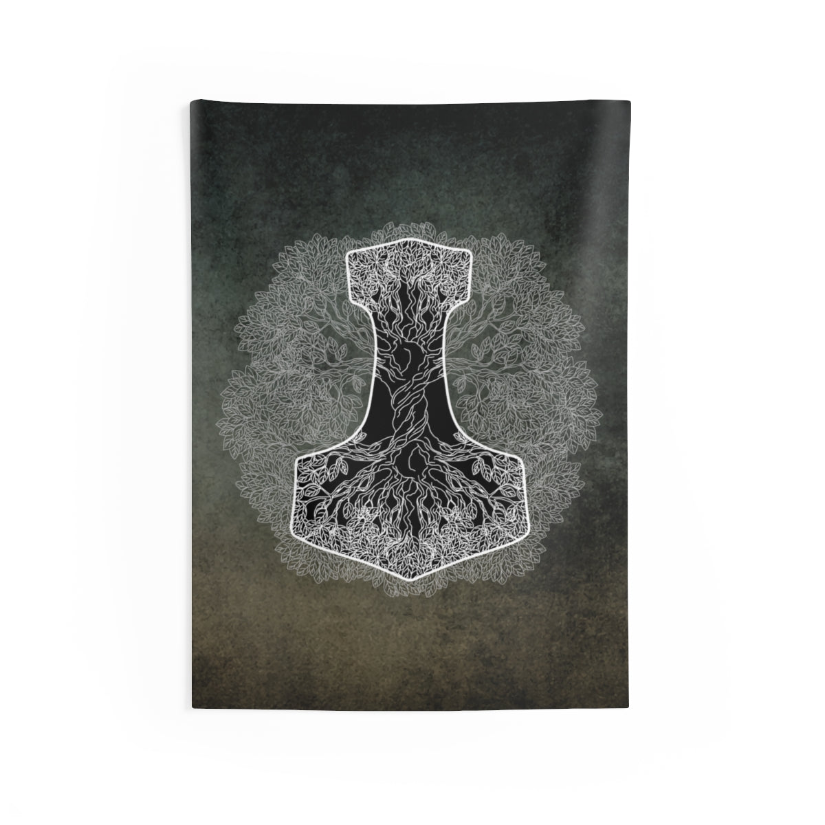 Yggdrasil World Tree of Life Mjolnir Wall Tapestry