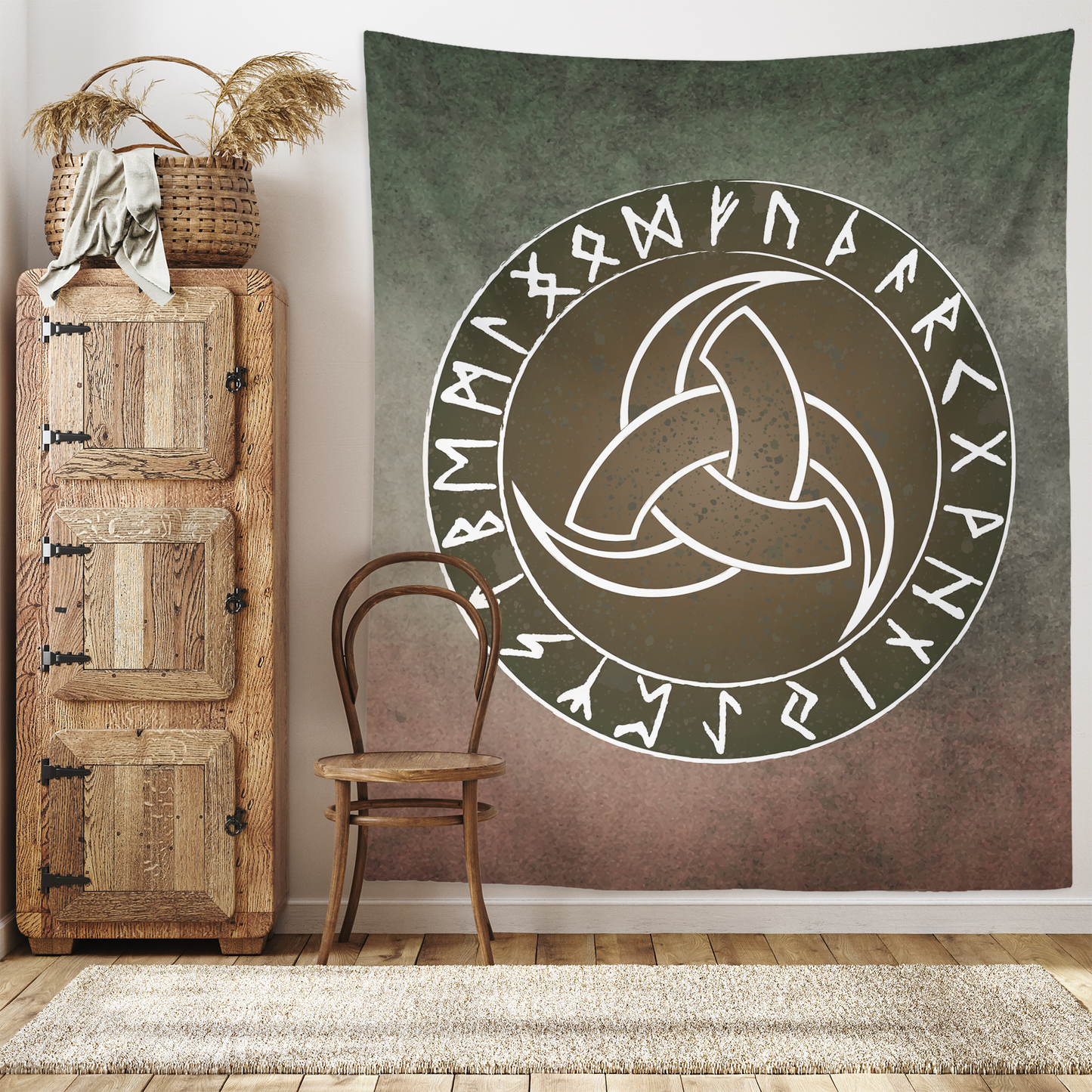 Odin's Triple Horn Wall Tapestry
