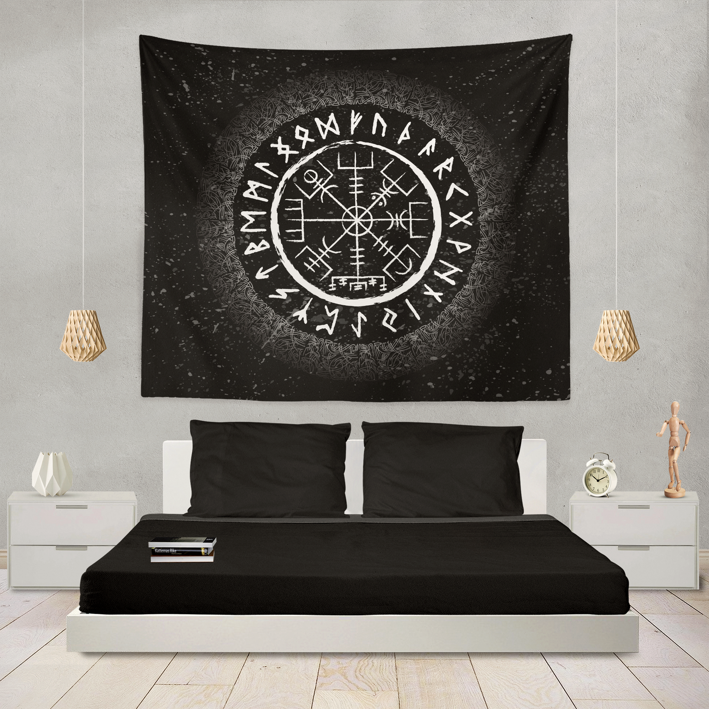 Vegvisir Viking Compass Wall Tapestry