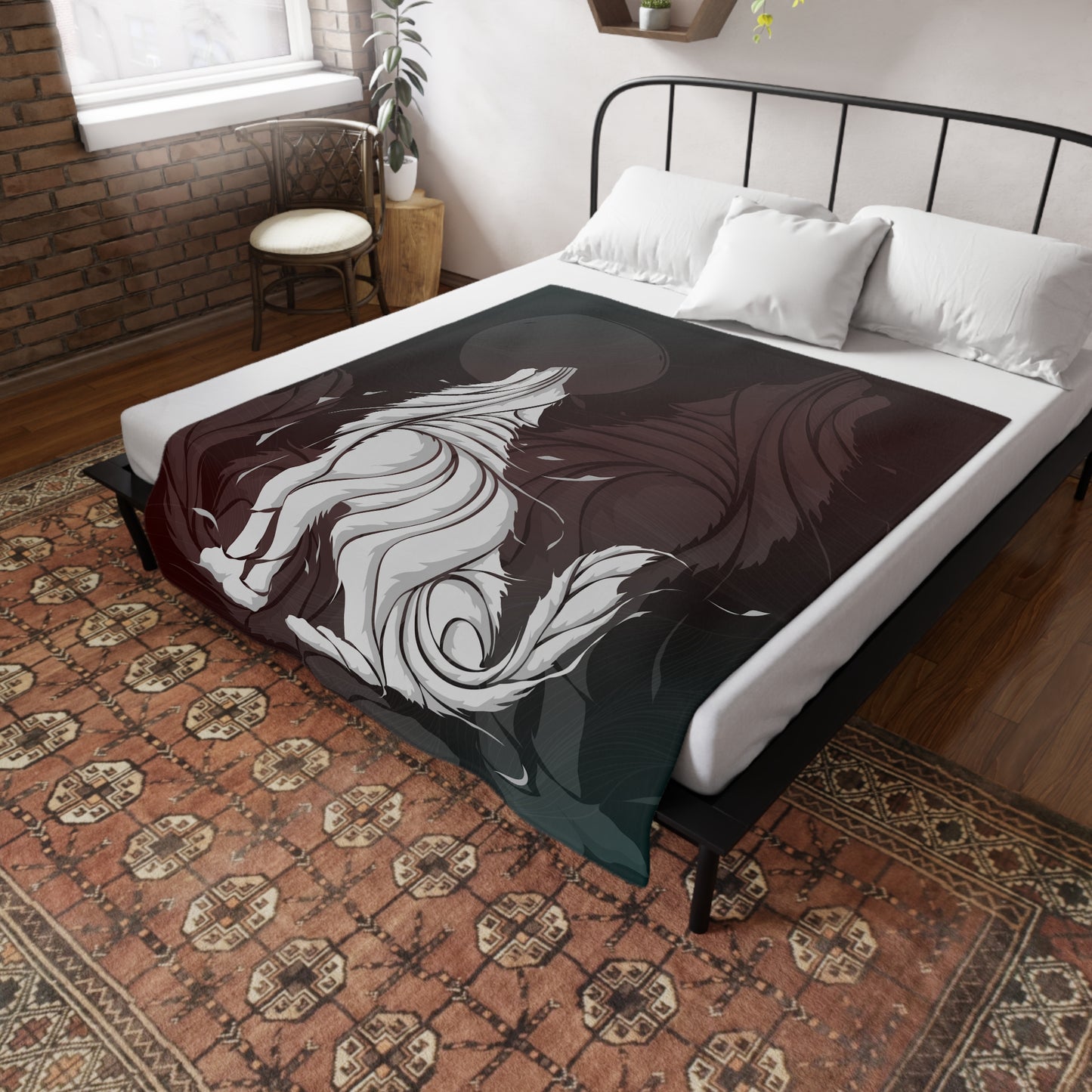 Wolves Velveteen Plush Throw Blanket